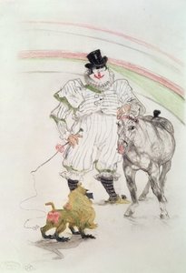 Im Zirkus: Pferd und Affe bei der Aufführung, 1899 (Kreide, Buntstifte und Graphit) von Henri de Toulouse Lautrec